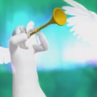Primeiro anjo a tocar a trombeta emocionante no céu